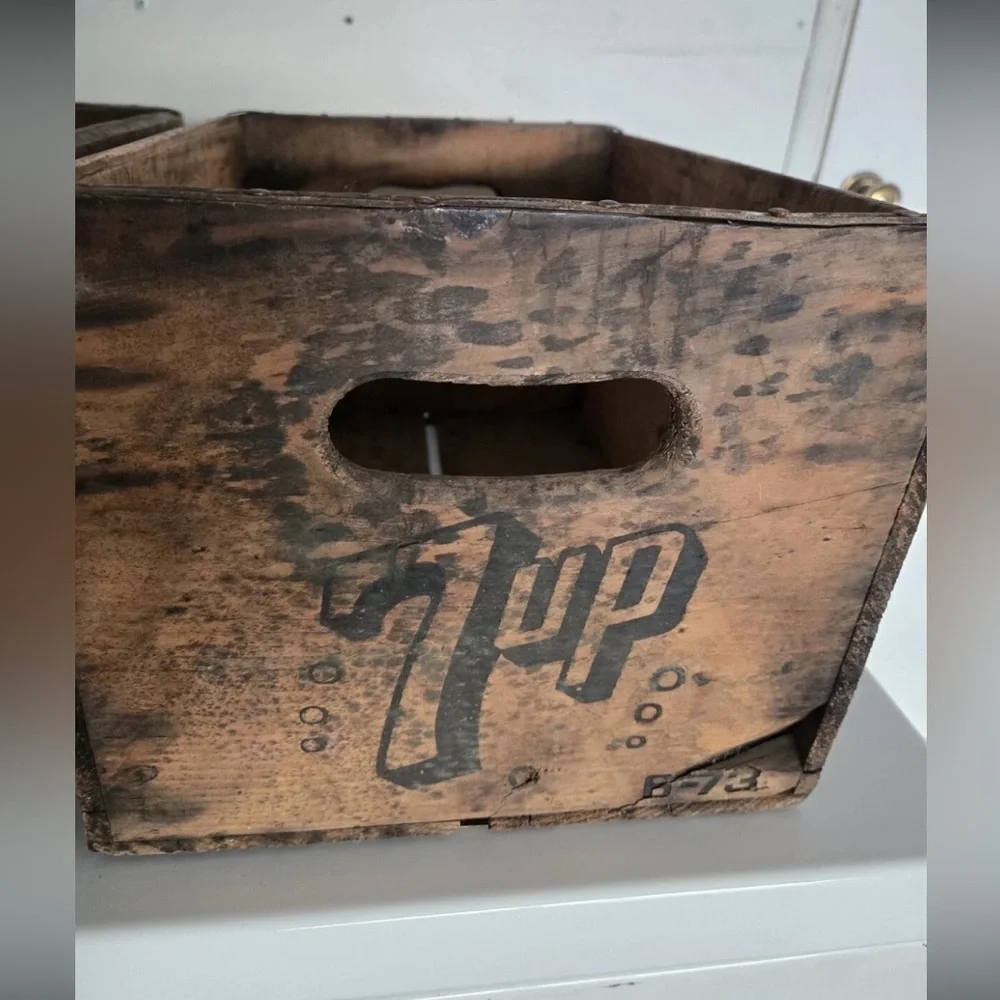 Vintage 7UP Bottling Co Of Los Angeles Wooden Crates - Set Of 2